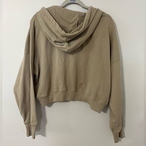 american eagle zip up jacket cropped hood | size large